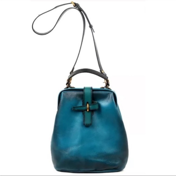 Old Trend Pamela Leather Backpack Turquoise Ombre NWT Convertible Crossbody Boho main image 4